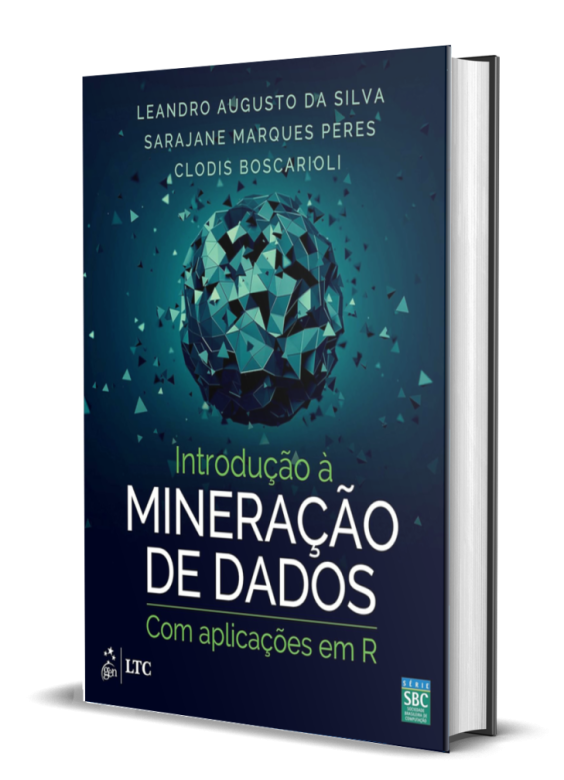 Capa do livro Introdução à Mineração de Dados - Com Aplicações em R, um guia completo sobre análise de dados usando a linguagem R.